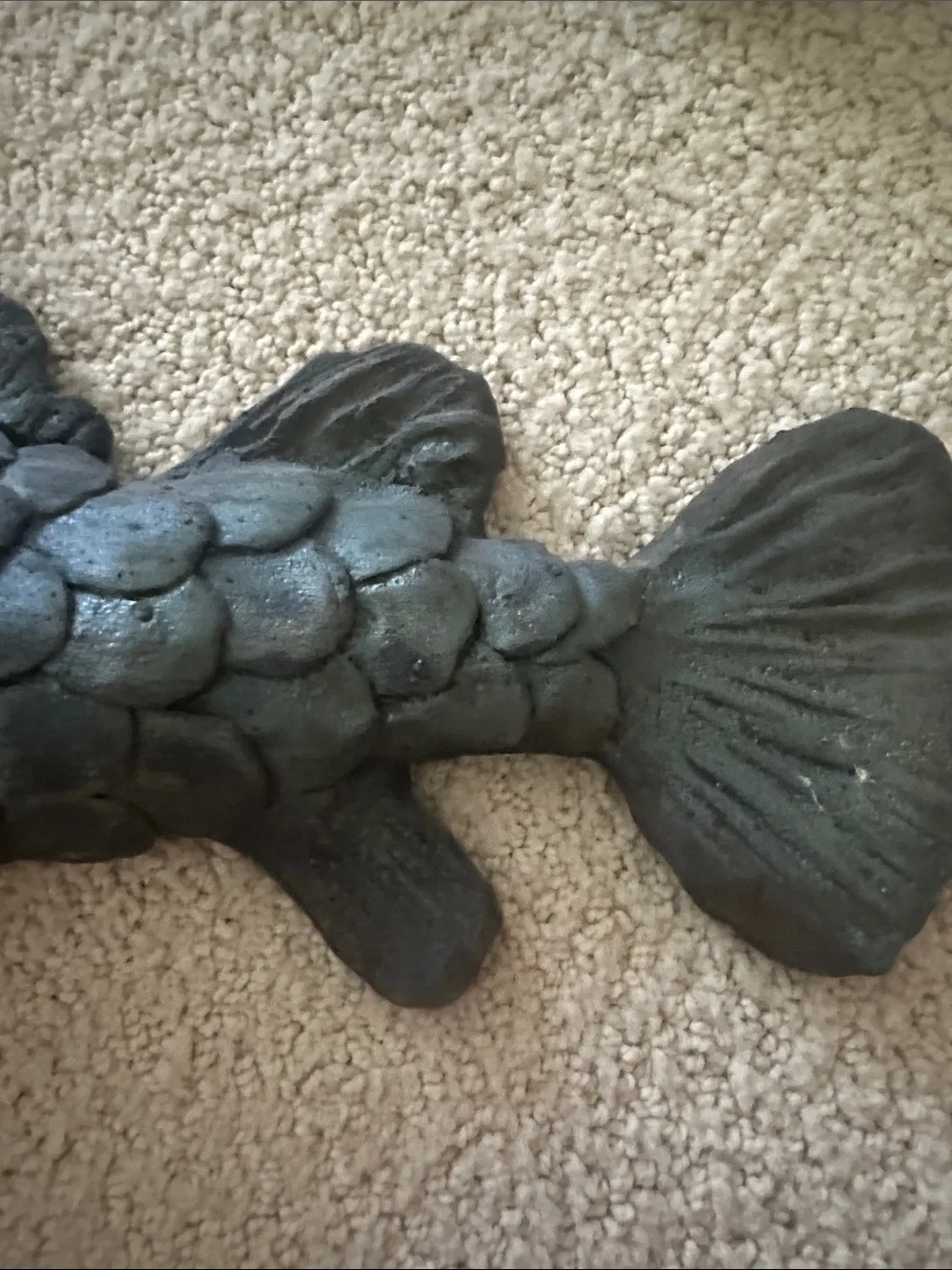Raku Green Decorative Fish Decor vintage
